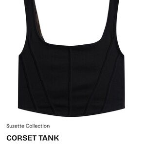 Suzette Collection Black Corset Tank Top